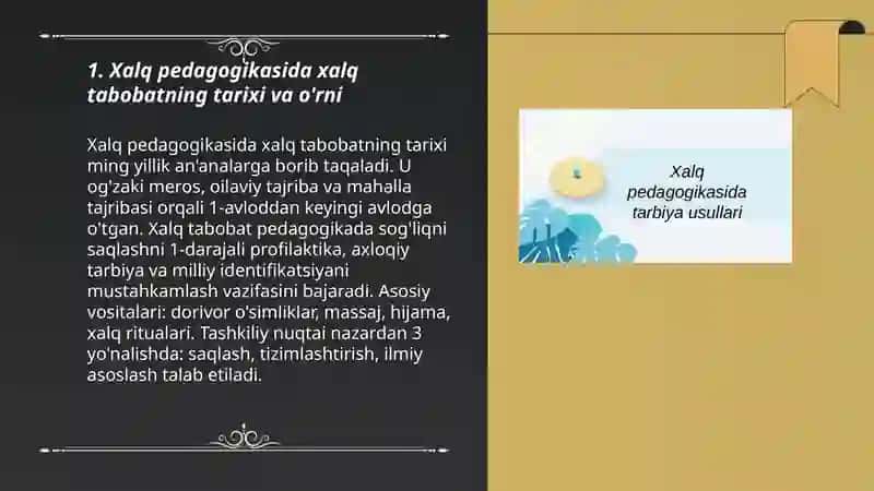 Xalq pedagogikasida xalq tabobat masalalari 3
