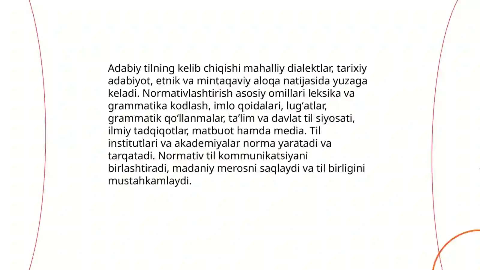 Adabiy tilning rivojlantiruvchi omillar. Til va nutq 3