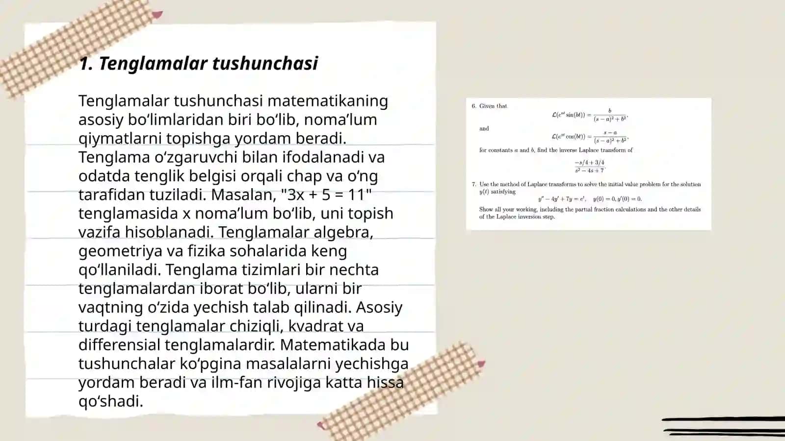 Tenglama va uni yechishga oʻrgatish usullari 3