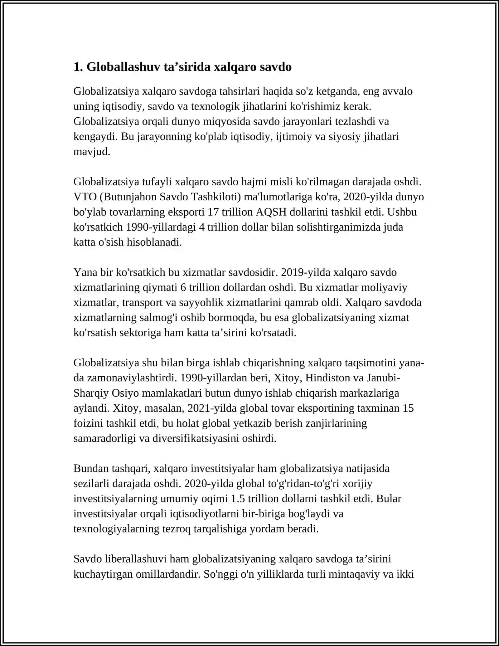 JAHON IQTISODIYOTNI GLOBALLASHUV JARAYONLARINI VUJUDGA KELISH VA RIVOJLANISHIGA TA’SIR ETUVCHI ASOSIY OMILLAR 3
