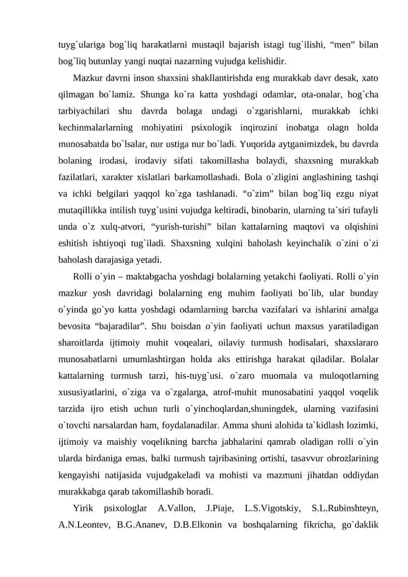 Psixologiyasida bola psixikasining rivojlanishi 3