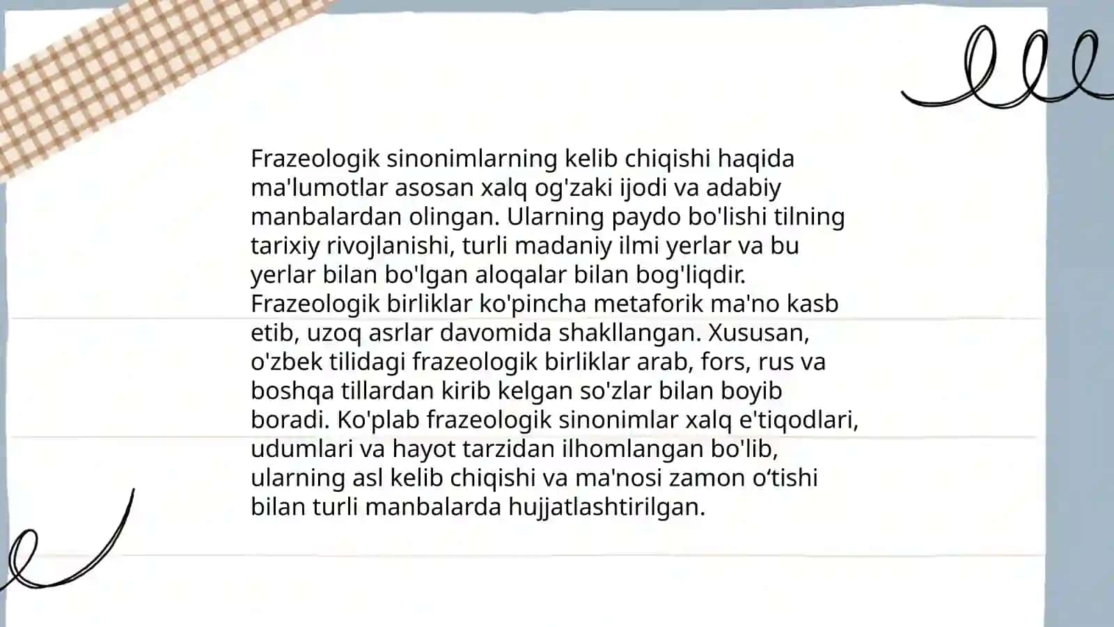 Òzbek tilida frazeologik sinonimlar 3