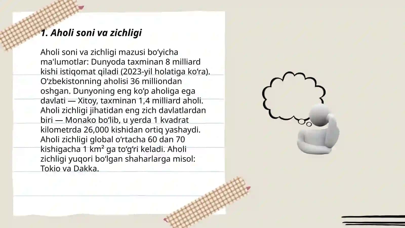Aholi soni va zichligi 3