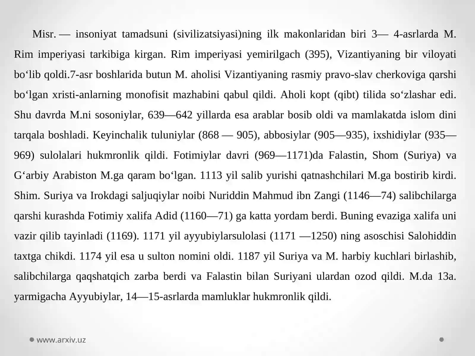 Ayyubiylar sulolasi davrida Misr 3