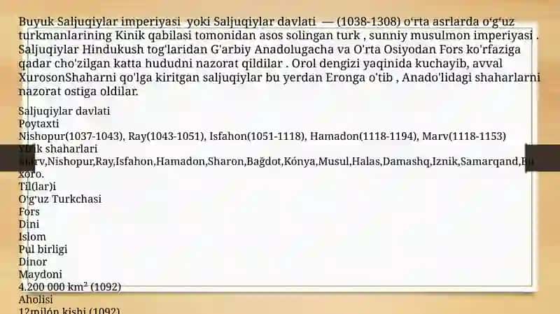 Oʼrta OsiyoningV - Xlasrlarda Saljuqiylar,Qoraxoniylar,Xorazmshohlar,Gʼaznaviylar,Oʼgʼuzlardavlatlariningtarixiygeografiyasi 3