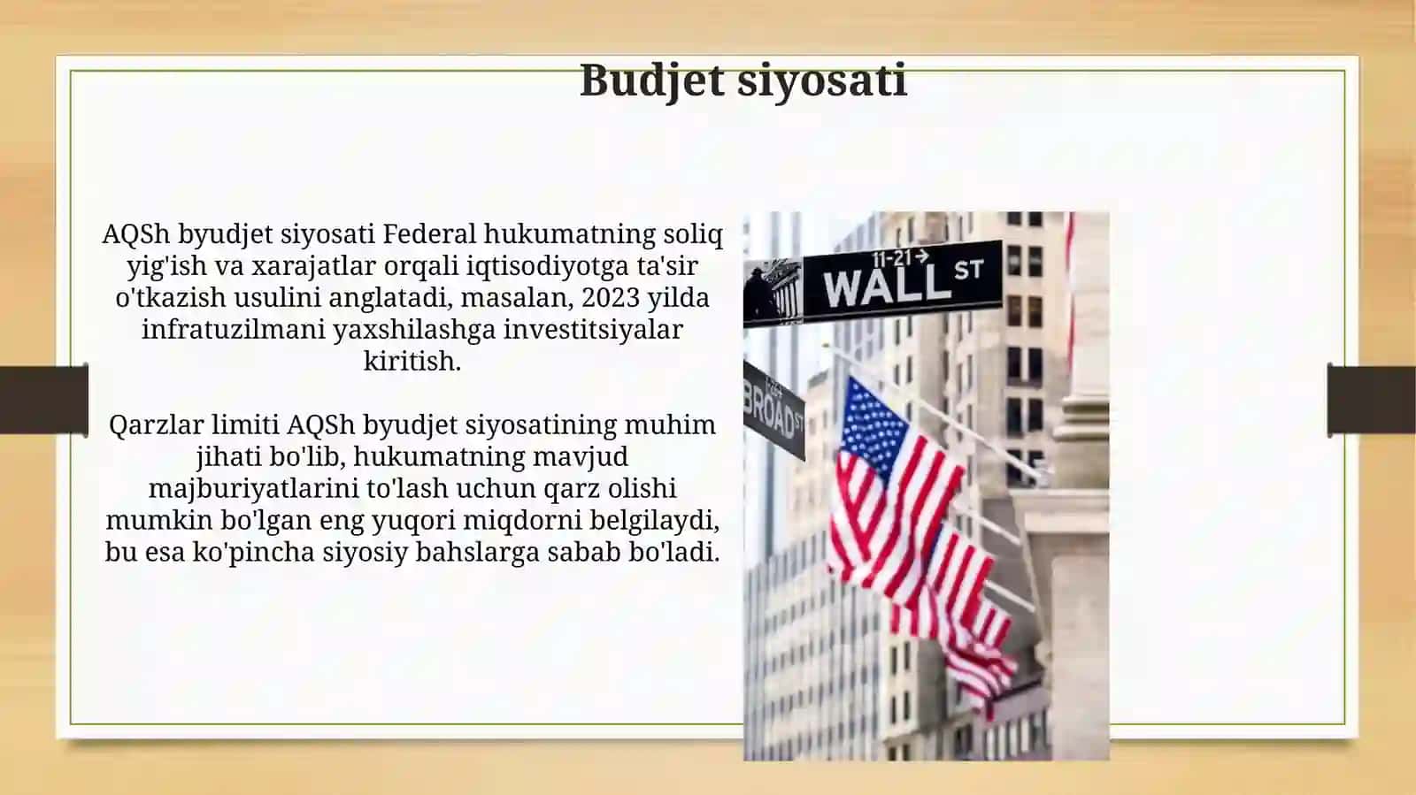 Amerika Qushma Shitatlari iqtisodiysiyosati 3