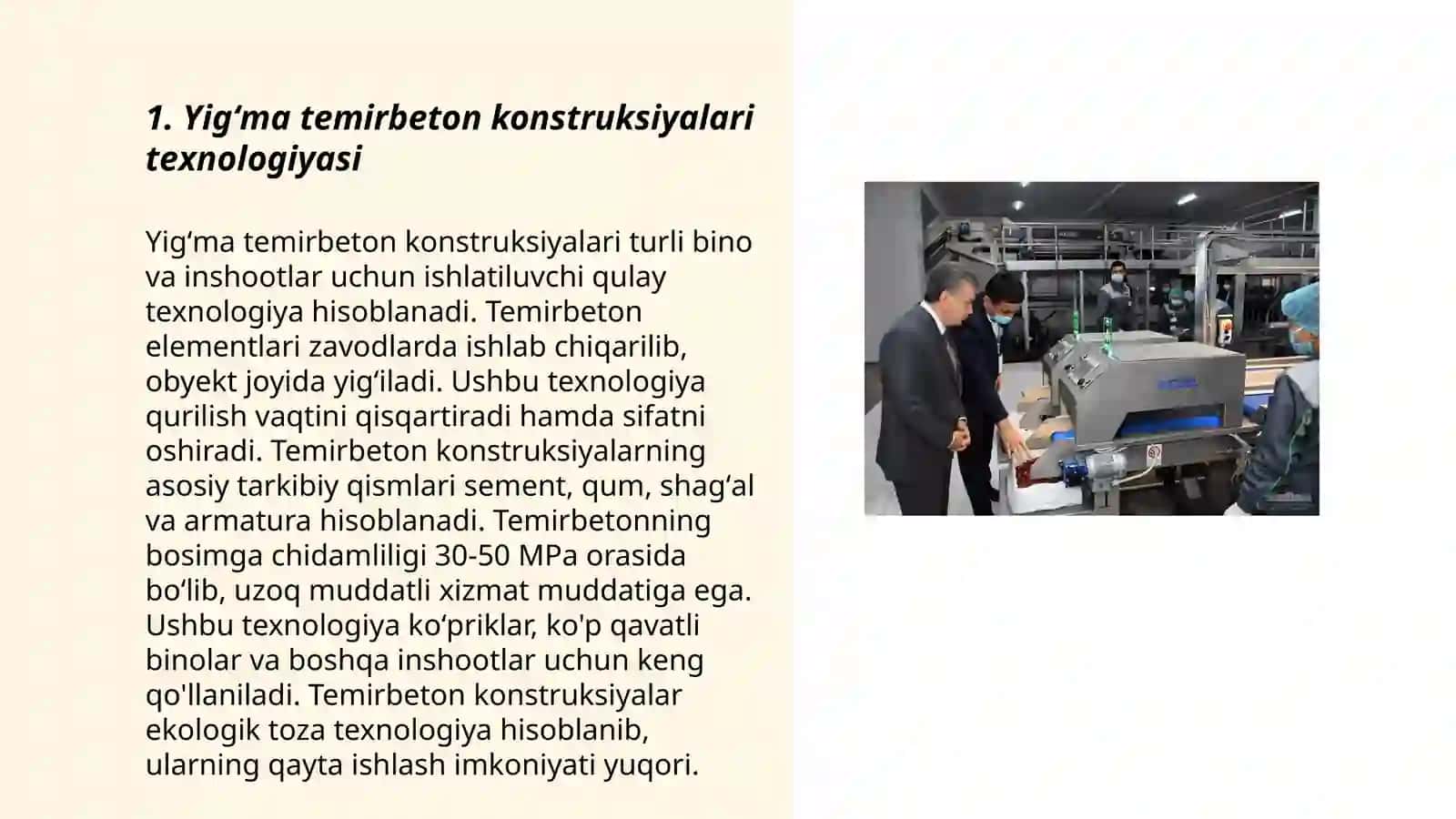 Yigʻma temirbeton buyum va qurilmalarni ishlab chiqarish 3