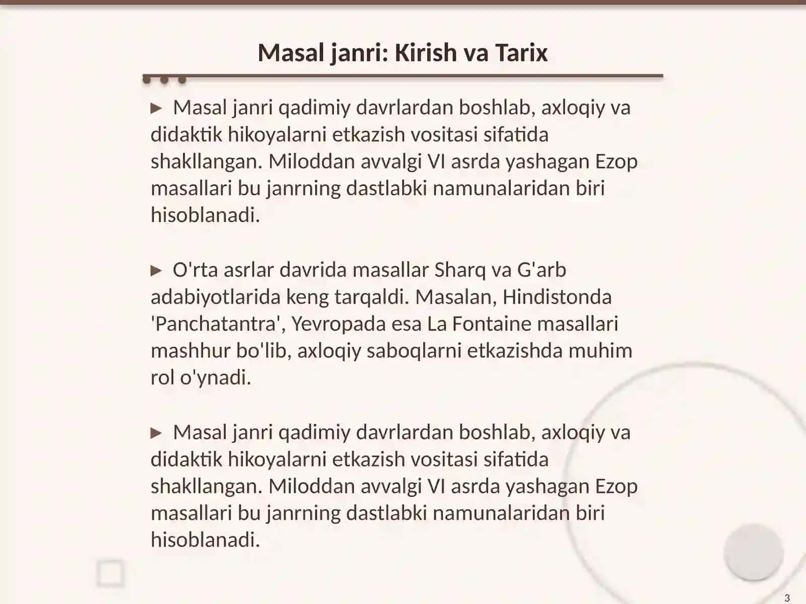 Masal janridagi asarlarni oʻrganish metodikasi 3