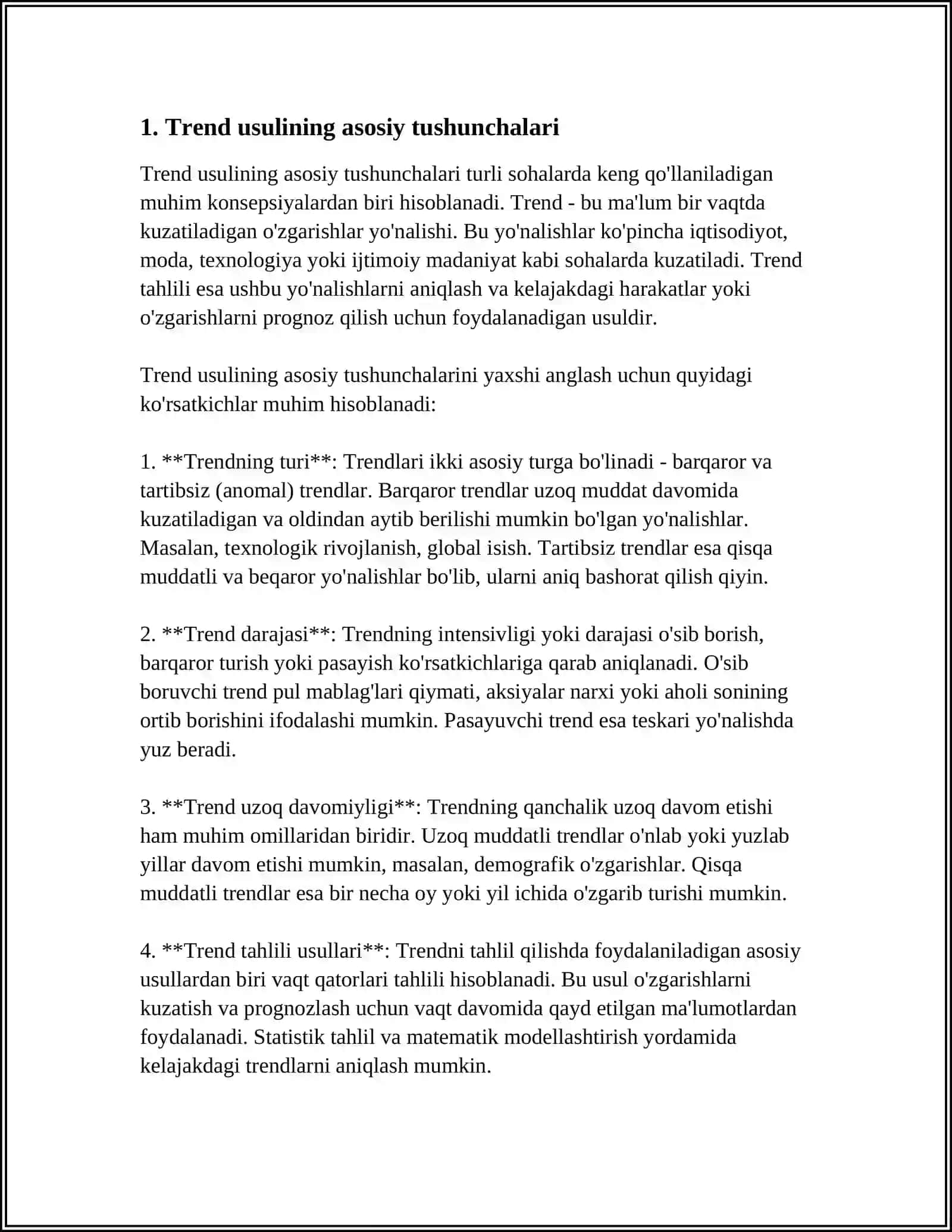ISTIQBOL REJALARI TUZISHDA TREND USULINING AHAMIYATI 3