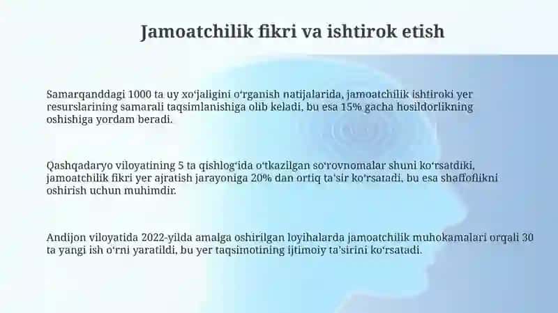 Yer tuzishda xisobga olinadigan iqtisodiy va ijtimoiy sharoitlar 3