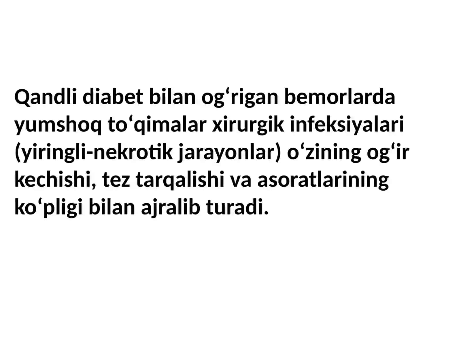 Qandli diabetli bemorlarda yumshoq toʻqimalar xirurgik infeksiyalarinidavolash usullari 3