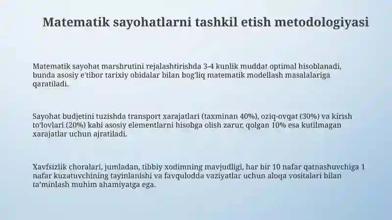 Matematik ekskursiyalar tashkil etish metodikasi 3