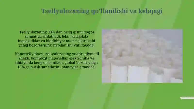 Tsellyulozaning Qo'llanilishi va Kelajagi 3