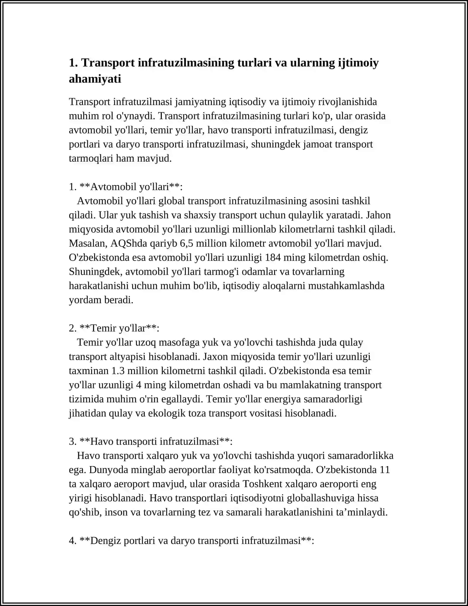 TRANSPORT INFRATUZILMASI VA IQTISODIYOT 3