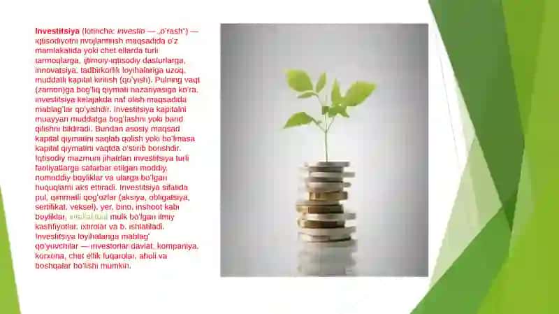 O’ZBEKISTONDA OLIB BORILAYOTGAN INVESTITSIYA SIYOSATI 3