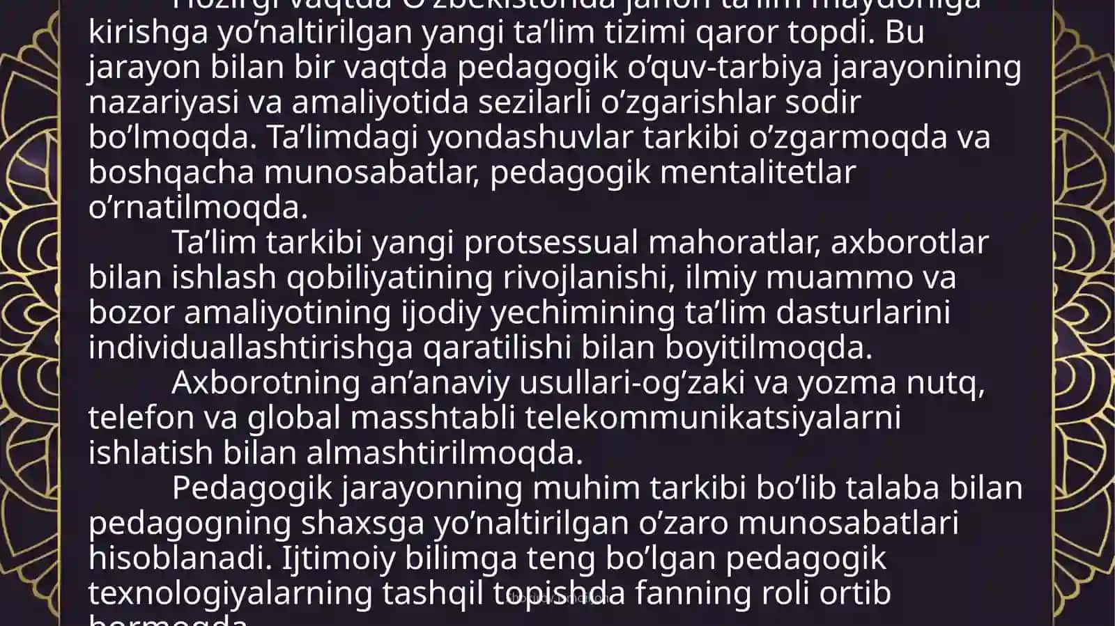 Ta’lim jarayonida pedagogik texnologiyalar 3