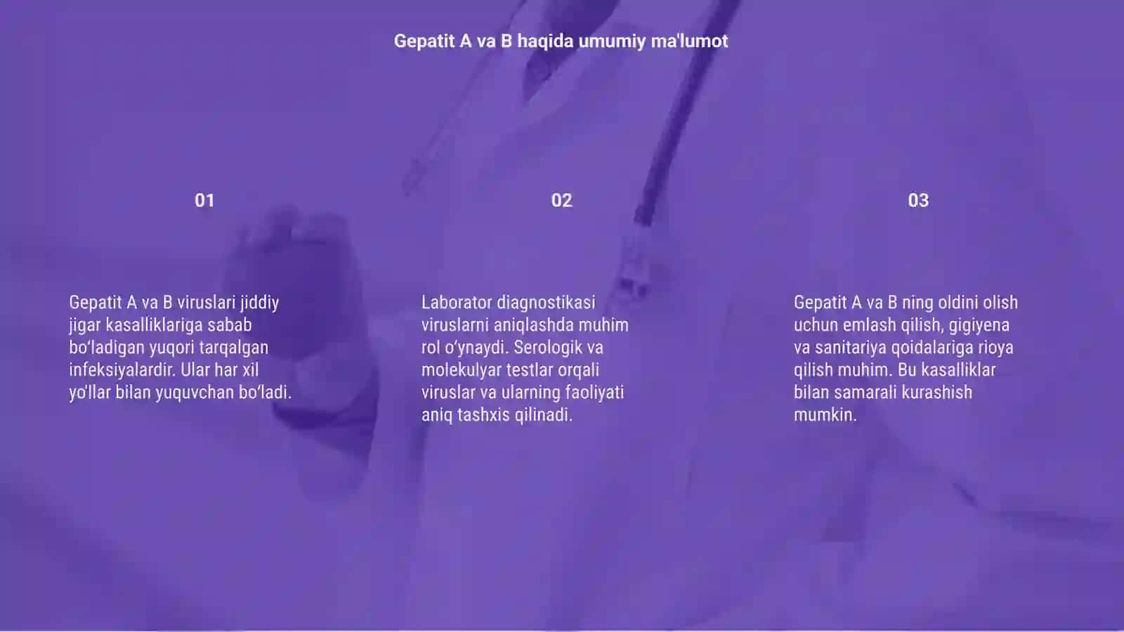Gepatit A va gepatit B qoʻzgʻatuvchi veruslar, ularning kasalliklarini laborator diagnostikasi 3