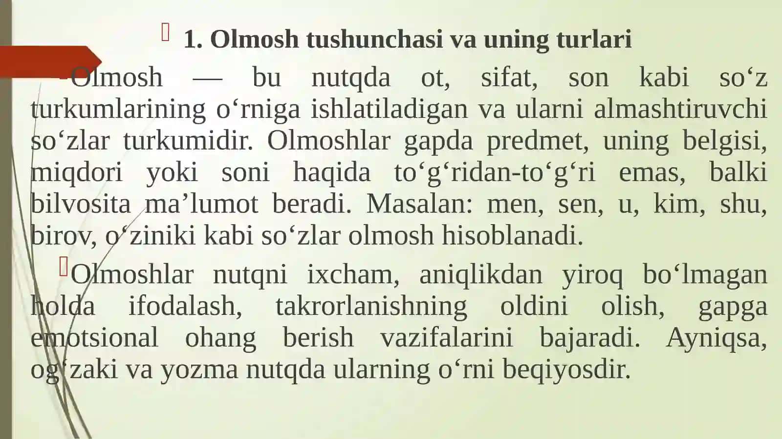 Olmosh tushunchasi va uning turlari 3