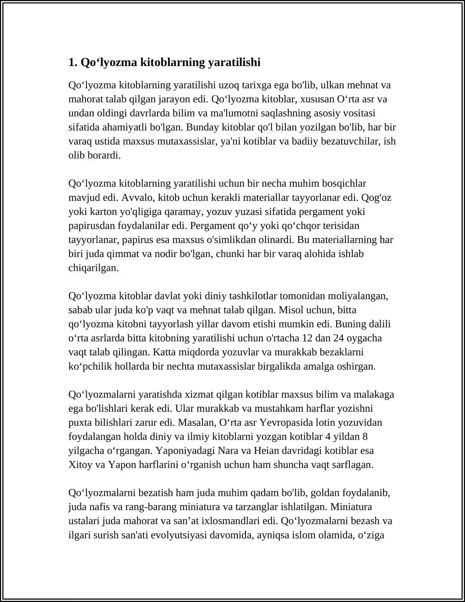 XIV-XVII ASRLARDA QOʻLYOZMA KITOBATCHILIK ISHI 3