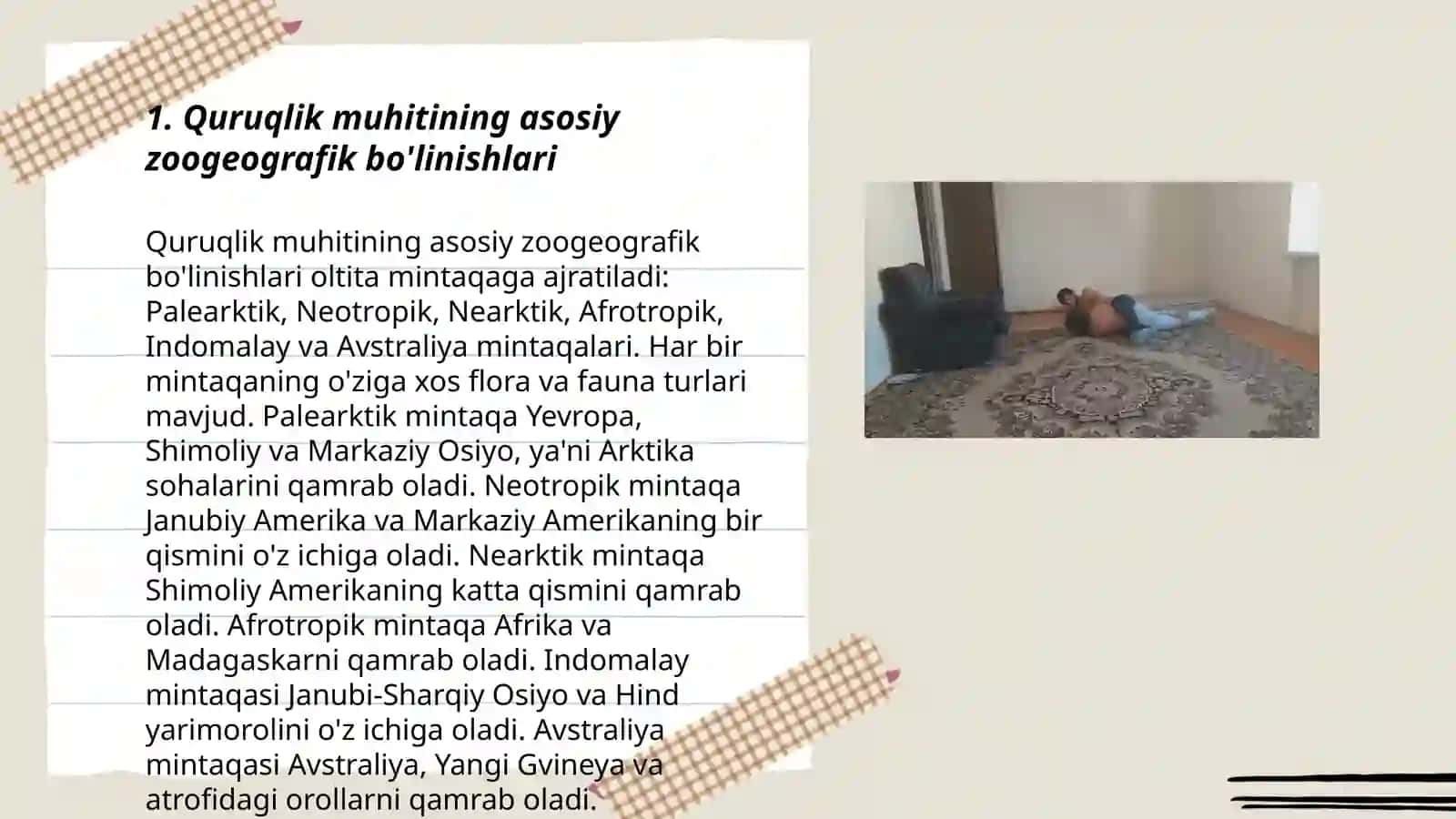 Quruqlik muhitining zoogeografik jihatdan bo'linish 3
