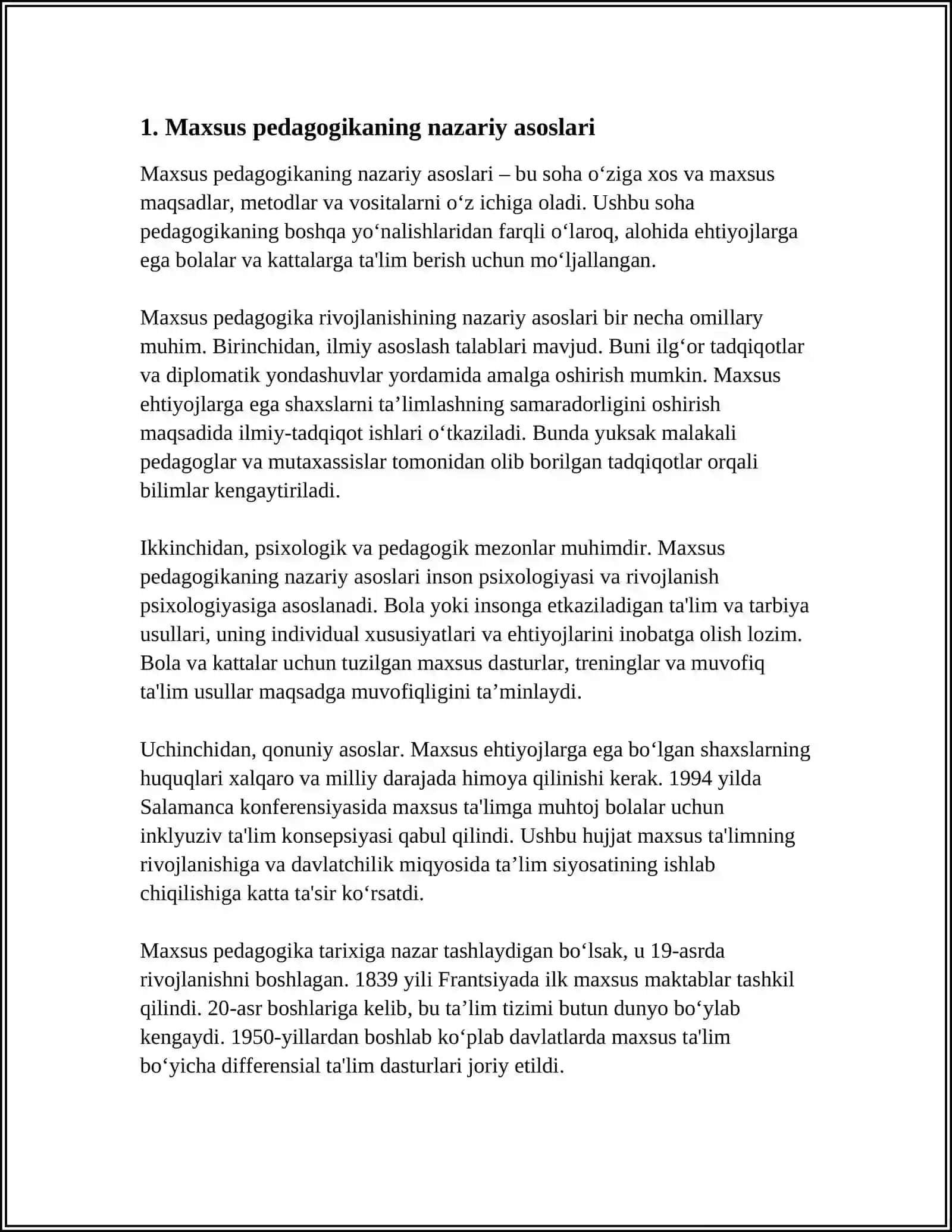 PEDAGOGIKANING MAXSUS TARMOQLARI 3