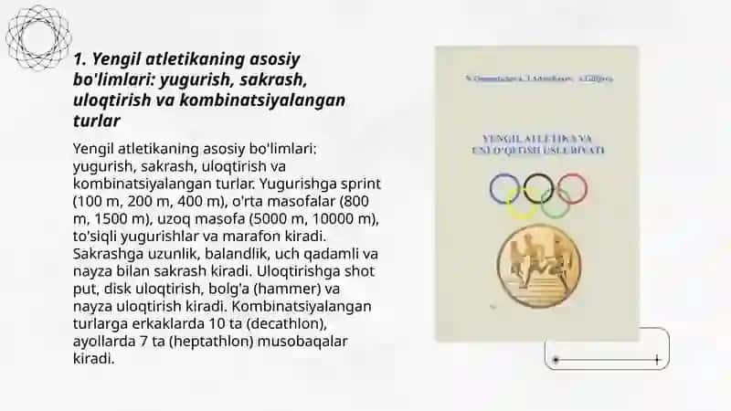 Yengil atletika boʻlimlari va ularning turkumlanishi 3