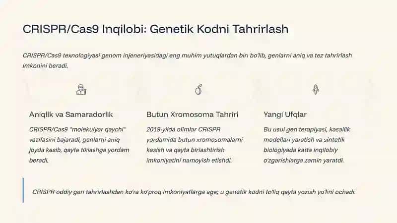 Xromosoma va Hujayra Injeneriyasi: Genom Dunyosidagi Inqilob 3