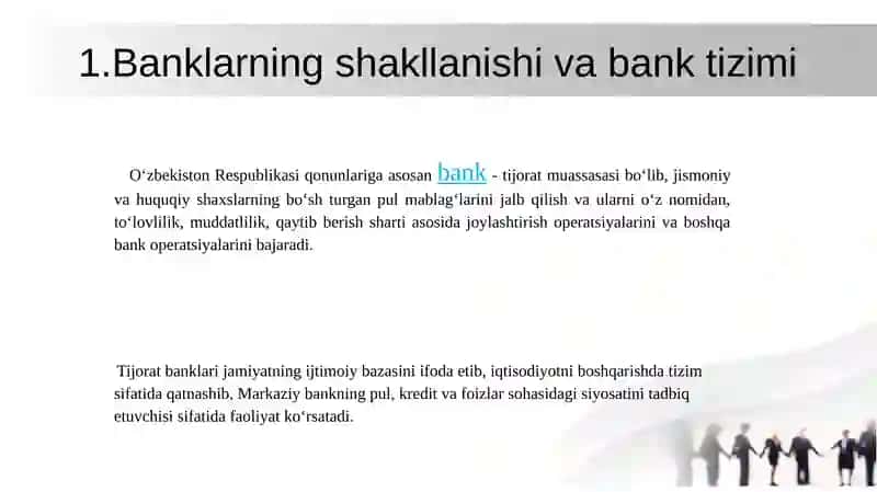 O‘zbekiston Respublikasi bank tizimi va uning tarkibi 3