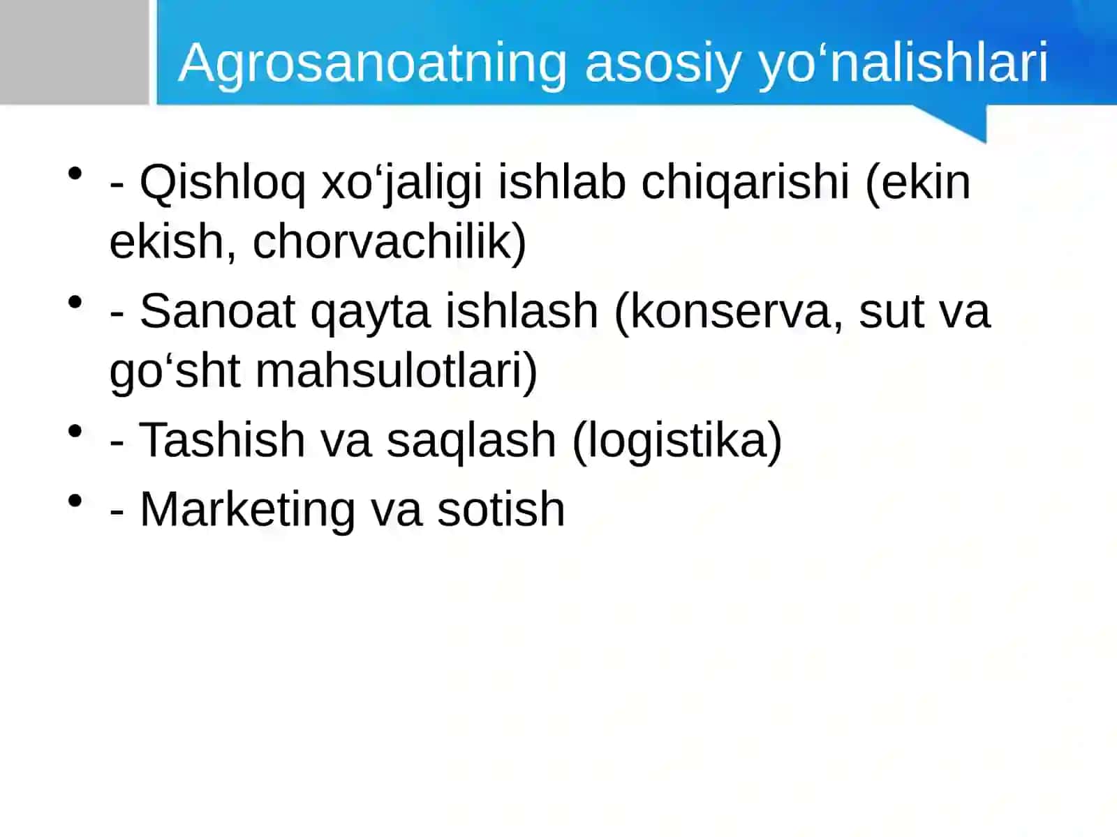 Agrosanoat va uning rivojlanishi 3