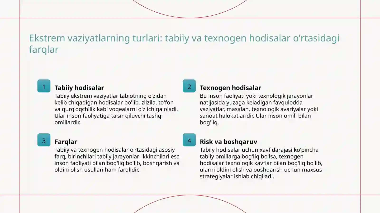 Eksterimal vaziyatlar tushunchasi 3