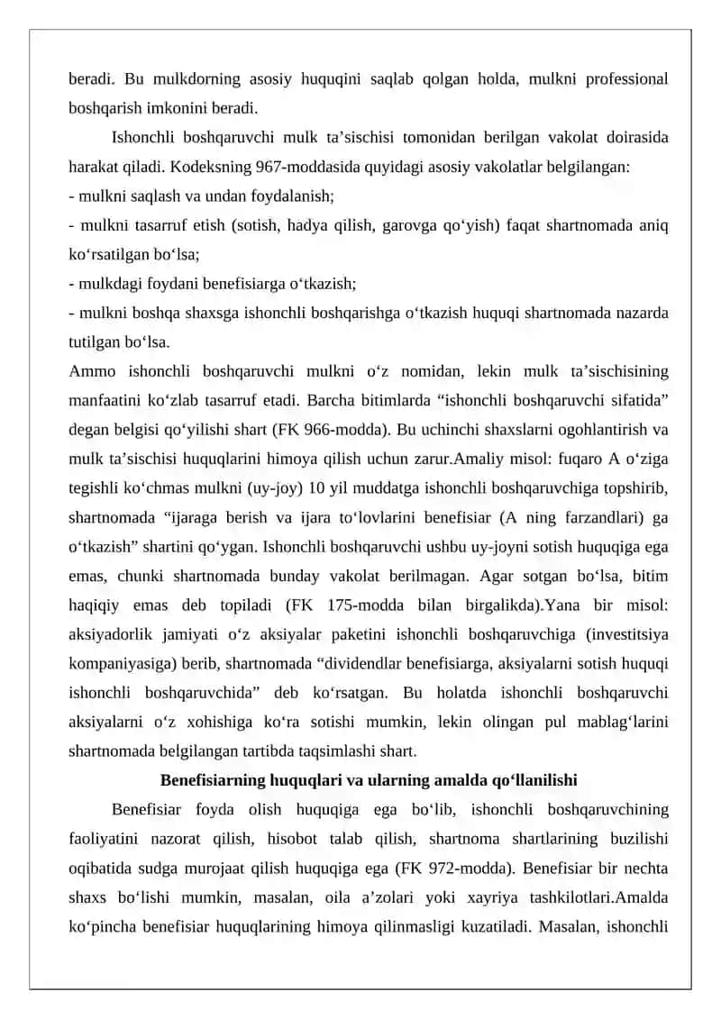 Mol-mulkni ishonchli boshqarish sub'ektlarining vakolatlari 3