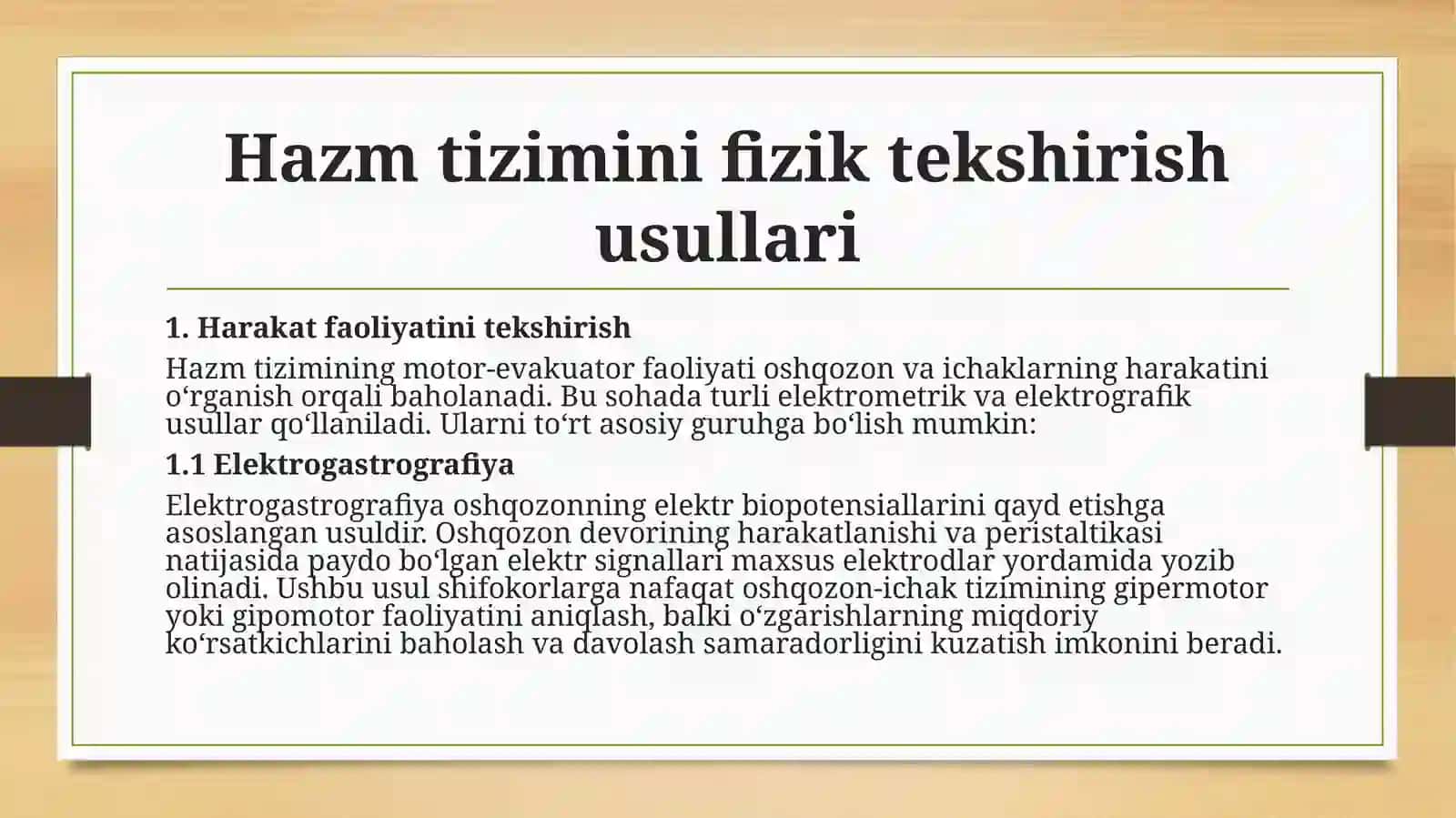 Hazmtizimini fizik tekshirish usullari va ularning interpretatsiyasi 3