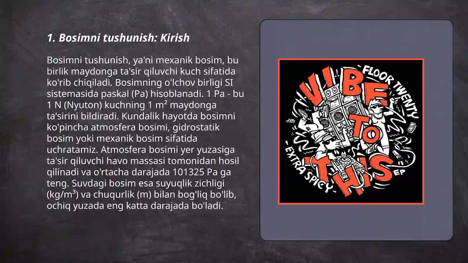 Bosim va uning birligi 5E modeli asosida 3