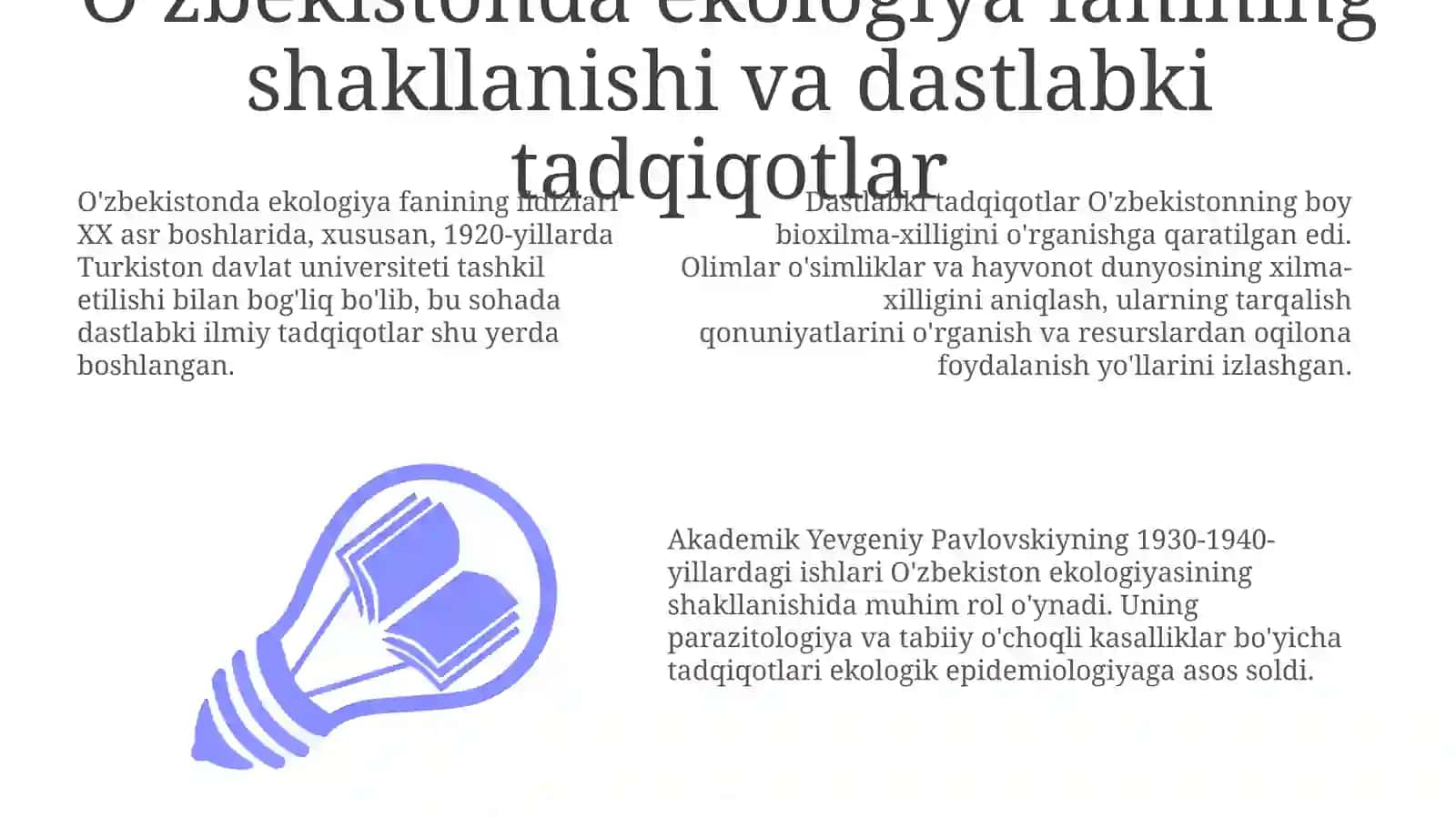 Oʻzbekistonda ekologiya fanining rivojlanish bosqichlari 3