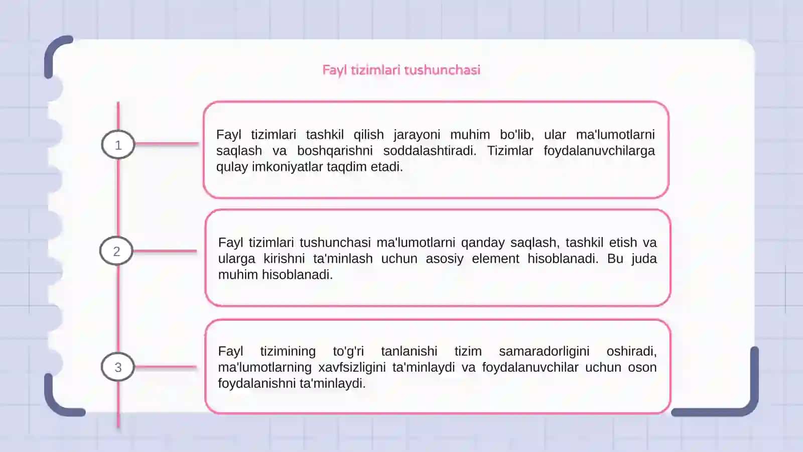 Fayl tizimlari tashkil etish 3