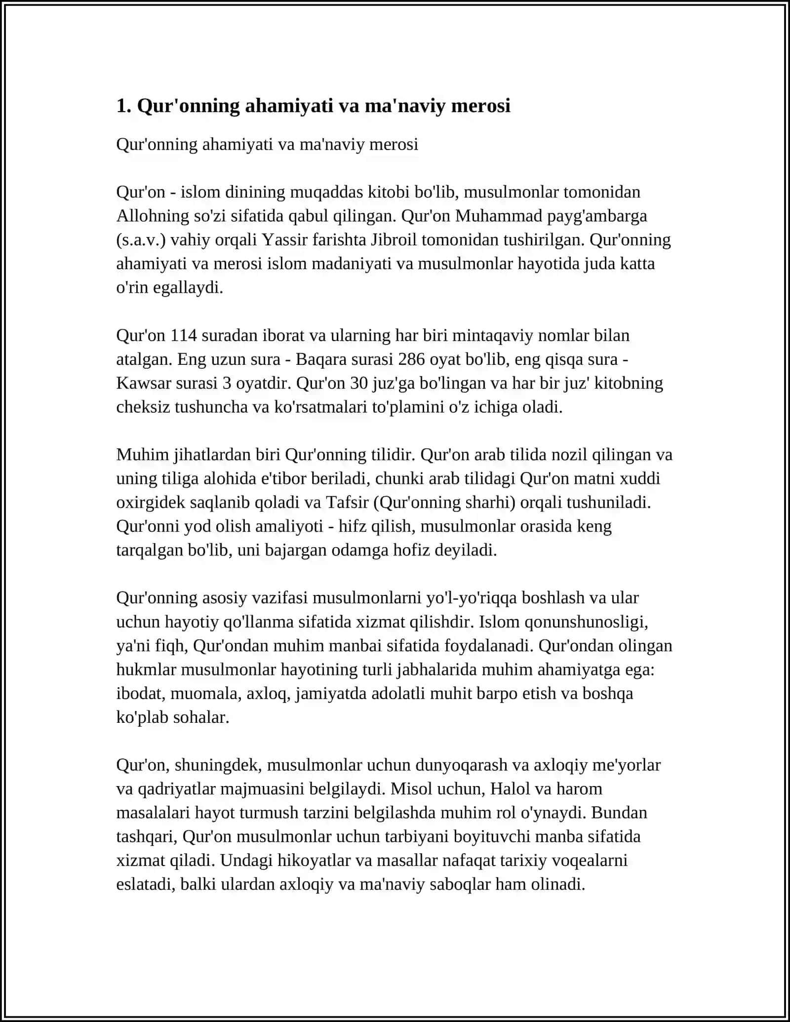 ISLOM DINIDA QURON, SURA, OYAT TUSHUNCHALARI MAZMUNI 3