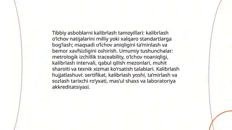 Tibbiy asboblarni kalibrlash dasturlari 3