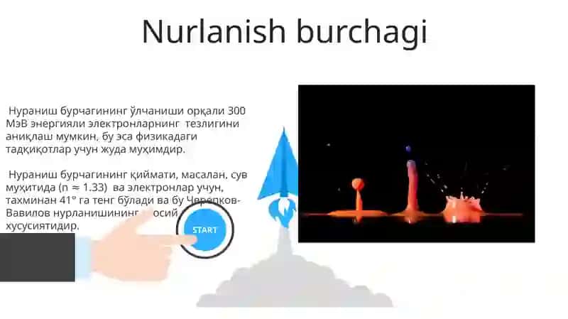 Vavilov-Cherenkov effektining amaliy qo'llanilishi 3