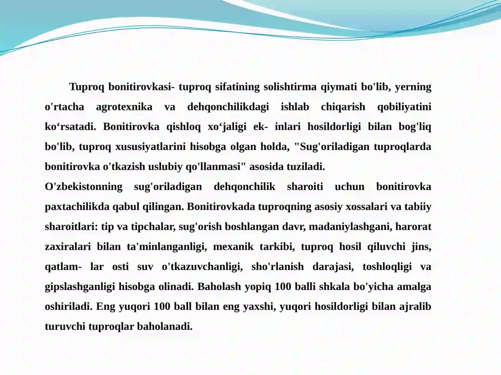 Tuproqshunoslik talim yõnalishi 3