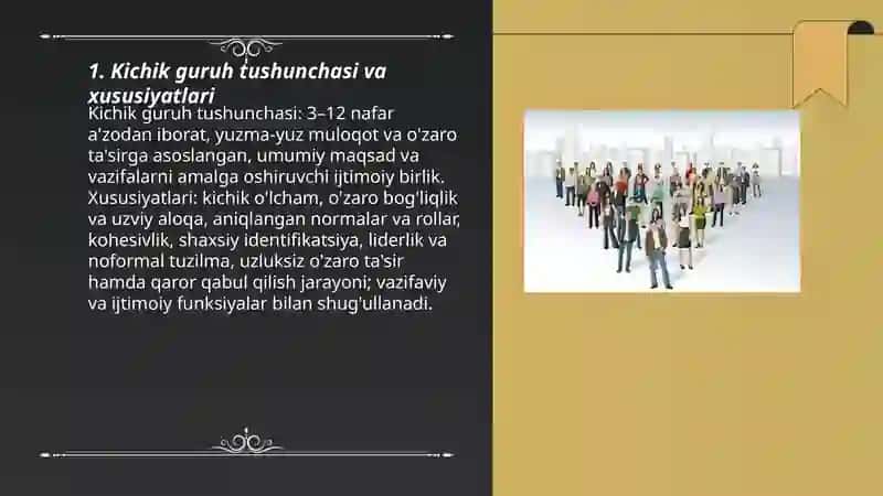 Kichik guruh tushunchasi va xususiyatlari 3