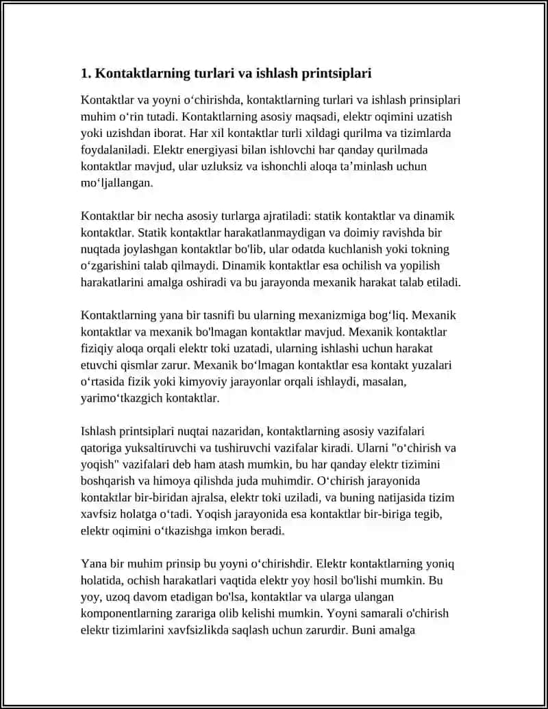 KONTAKTLAR VA YOYI OʻCHIRISH 3