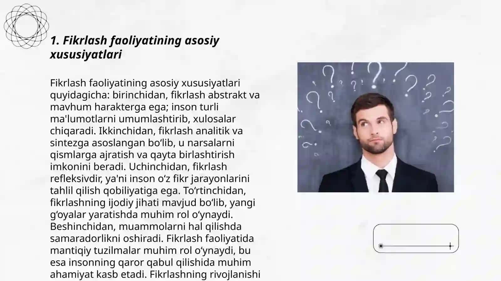 Fikrlash faoliyatining psixofiziologiyasi haqida 3