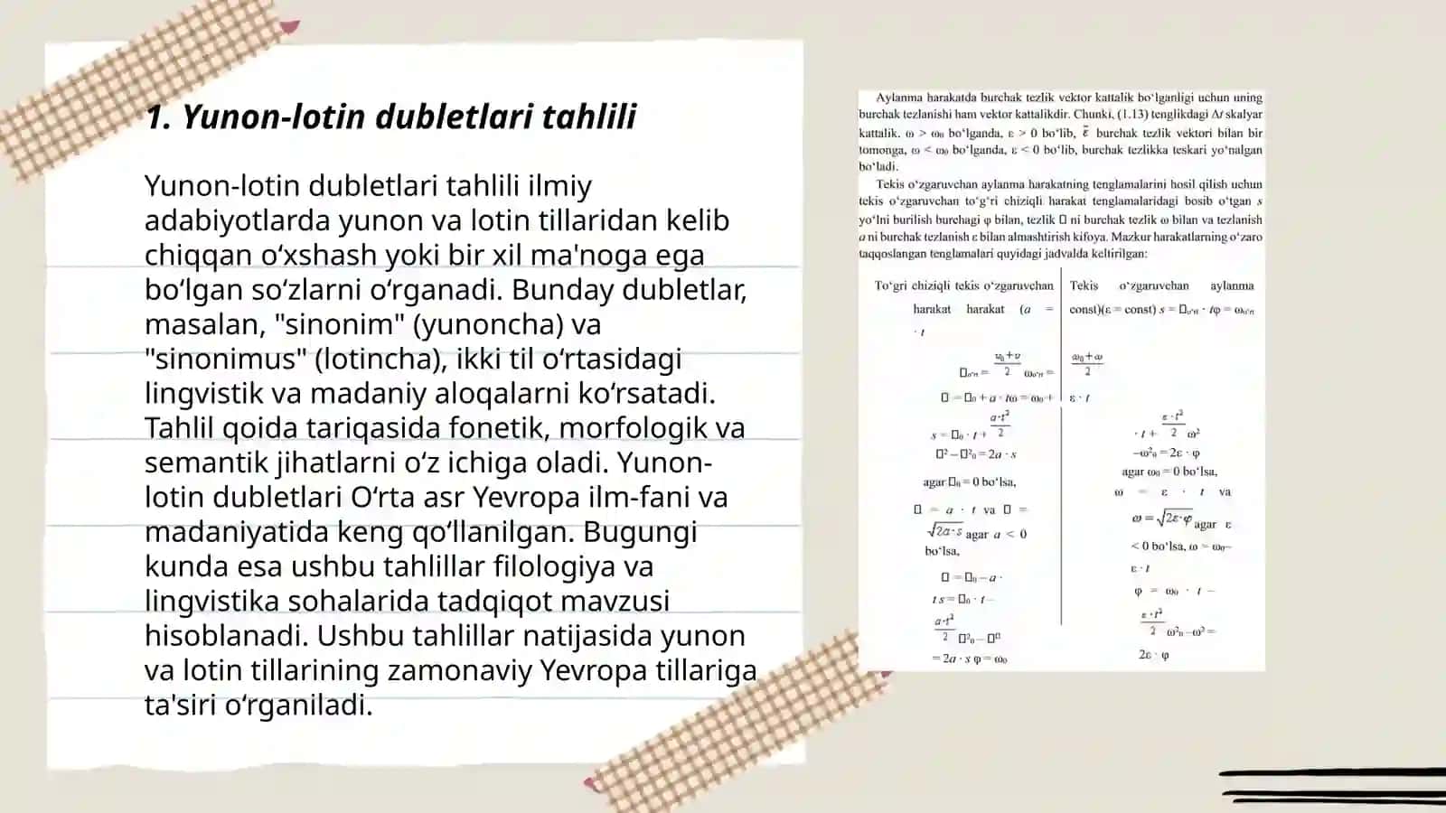 Yunon-lotin dubletlari va yakka AElar 3