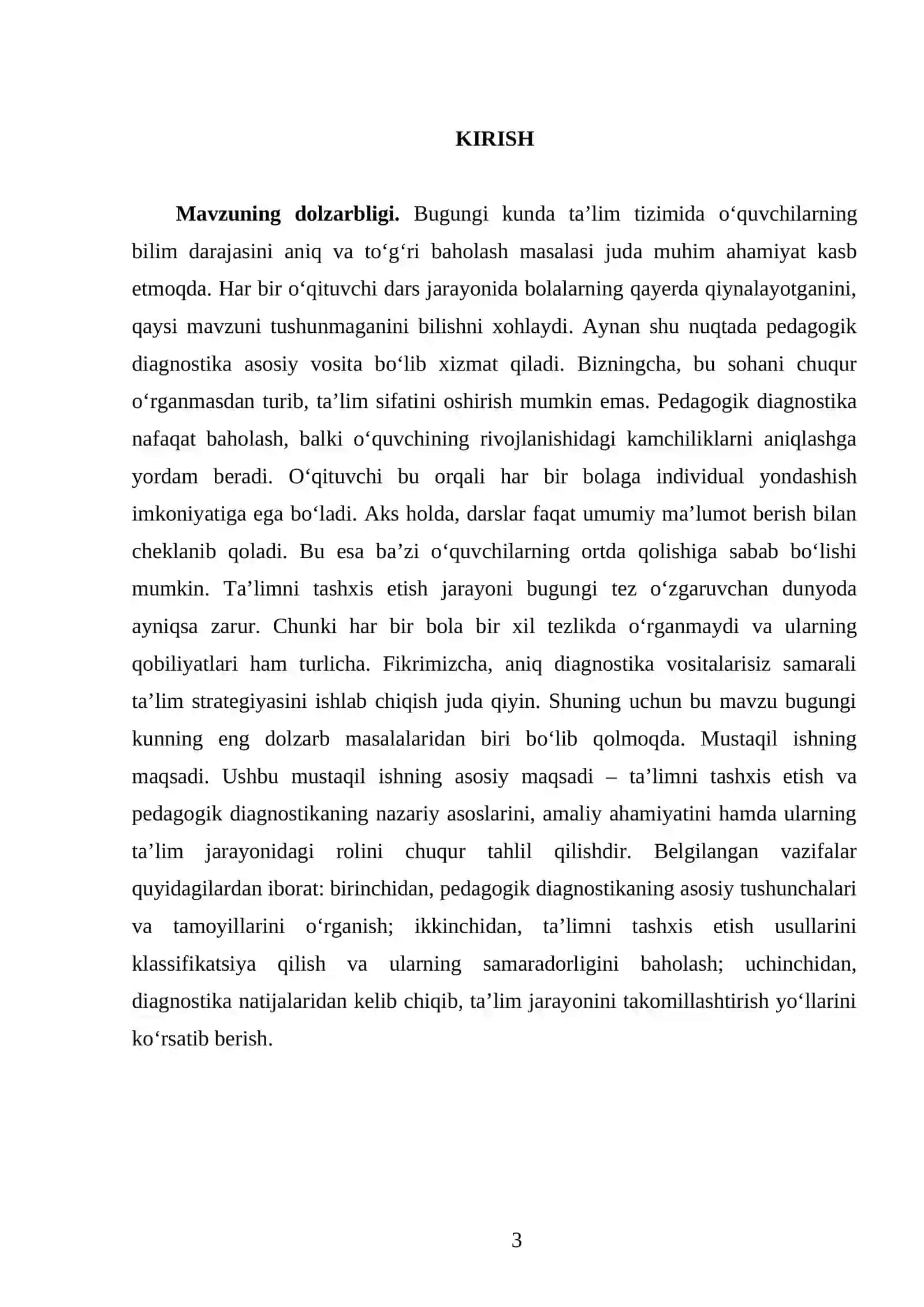 Ta’limni tashxis etish va pedagogik diagnostika 3
