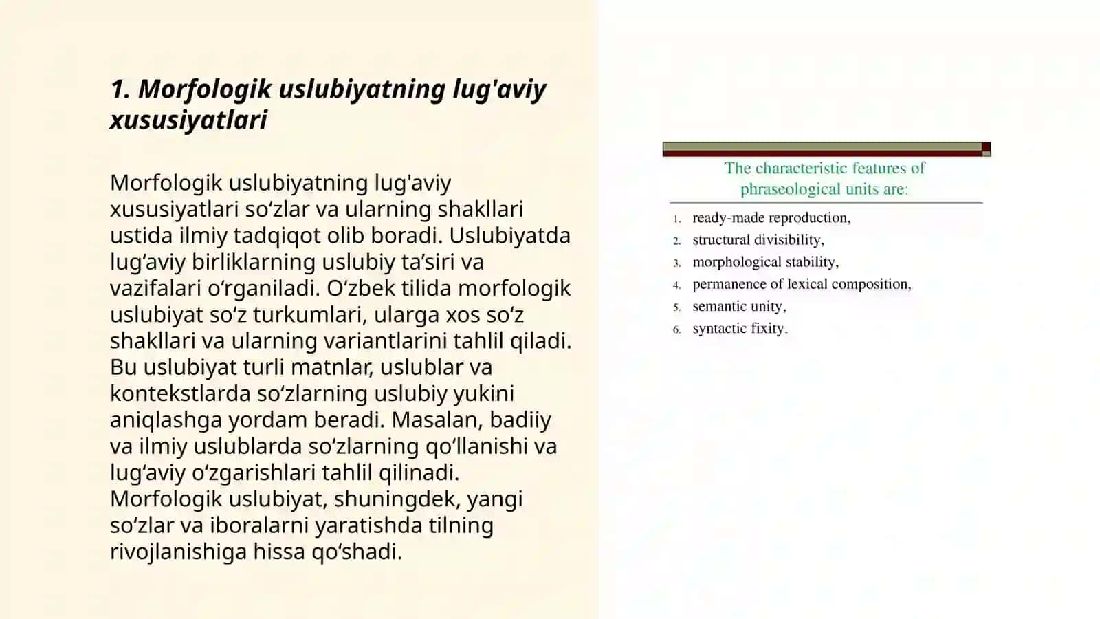 Morfologik uslibiyat son va sifat uslubiyati xususiyatlari 3