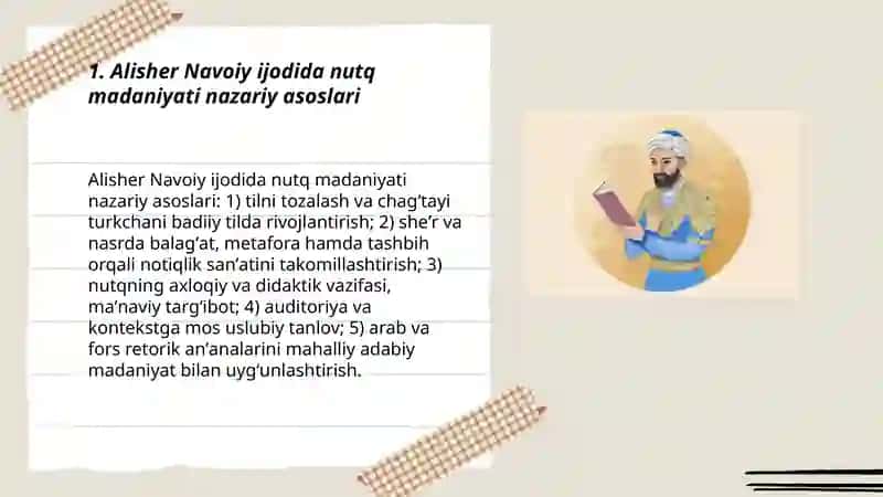 Alisher Navoiy ijodida nutq madaniyati va notiqlik sanʼati Husayn Voiz Koshifiy notiqlik sanʼati 3