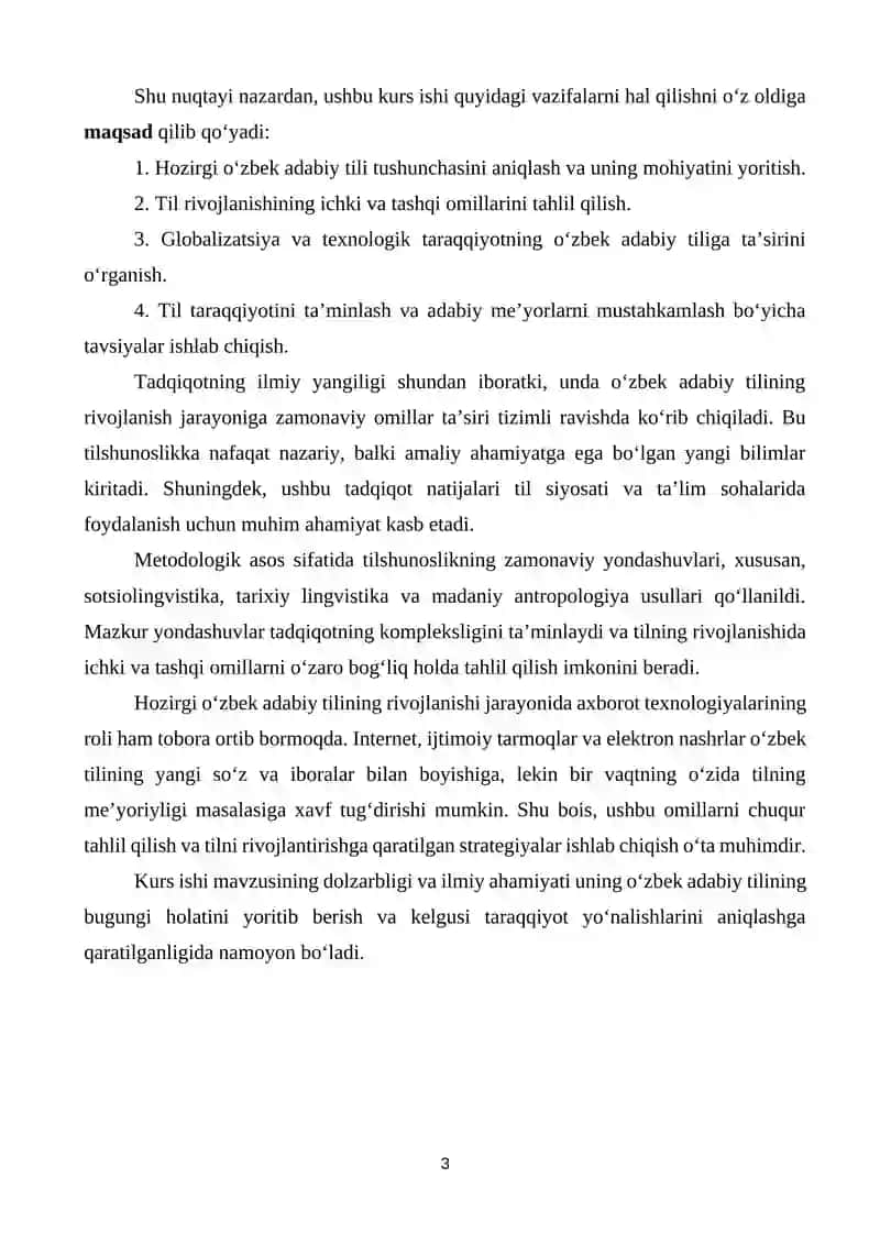 HOZIRGI O’ZBEK ADABIY TILI TARAQQIYOTINI BELGILOVCHI OMILLAR 3