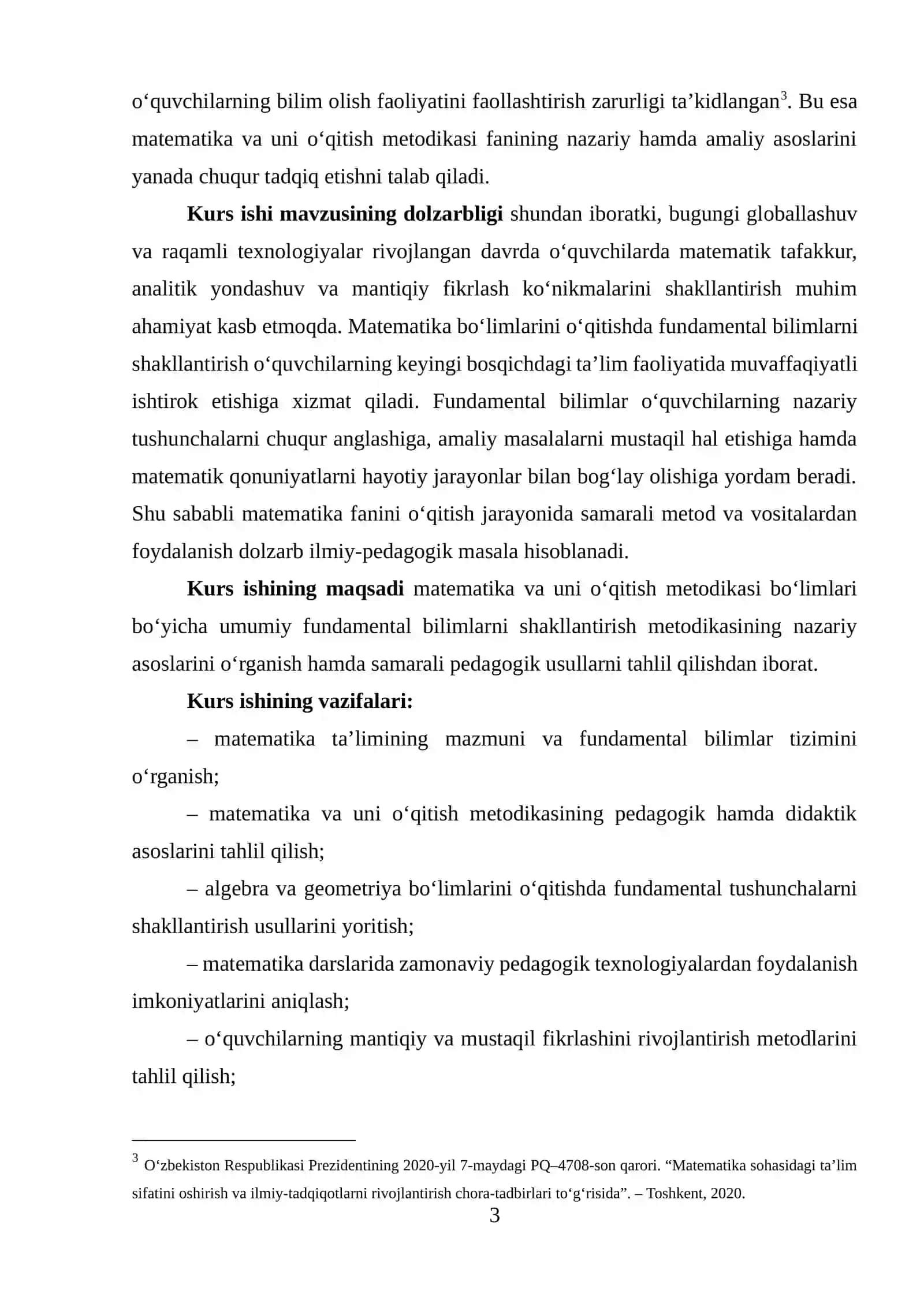 MATEMATIKA VA UNI O‘QITISH METODIKASINING NAZARIY ASOSLARI 3