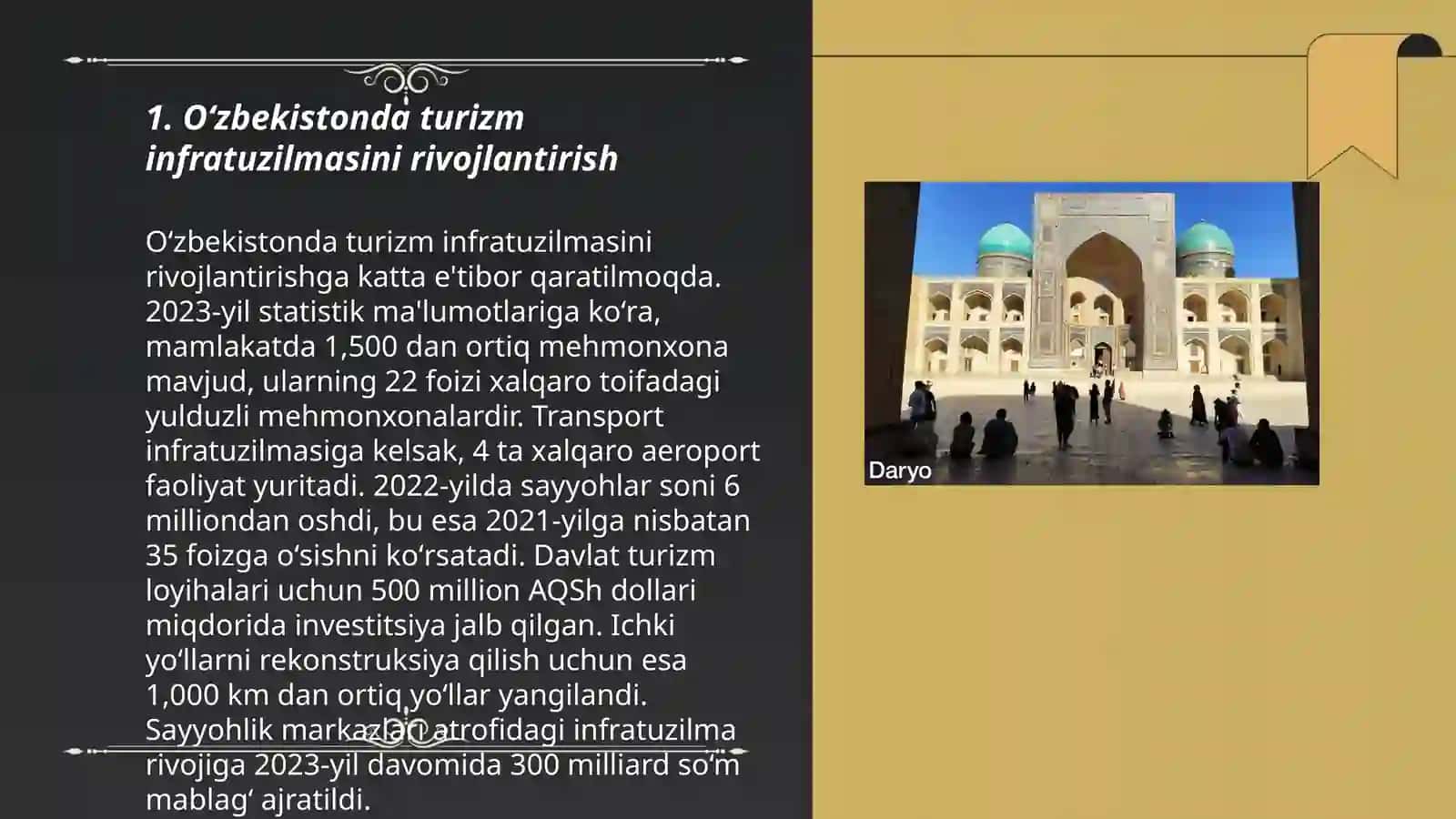 O'zbekistonda turizimni rivojlantirish va uning istiqbollari 3