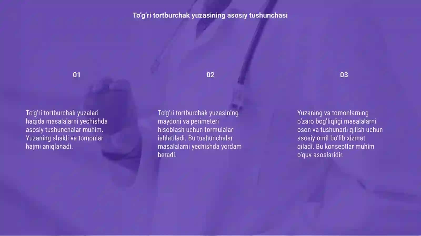 To’g’ri tortburchak yuzalariga doir masalalar yechish 3